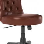 Silla de oficina capitoné de respaldo medio con altura ajustable