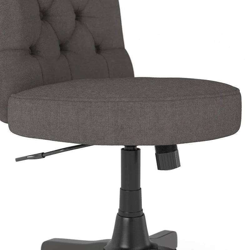 Silla de oficina capitoné de respaldo medio con altura ajustable