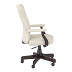 Sillón de oficina con respaldo alto, capitoné y reposabrazos